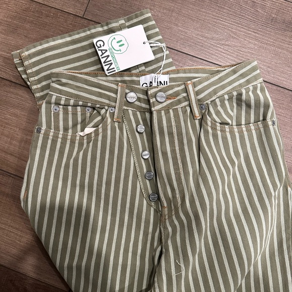 GANNI stripe logen green pant - Picture 5 of 6
